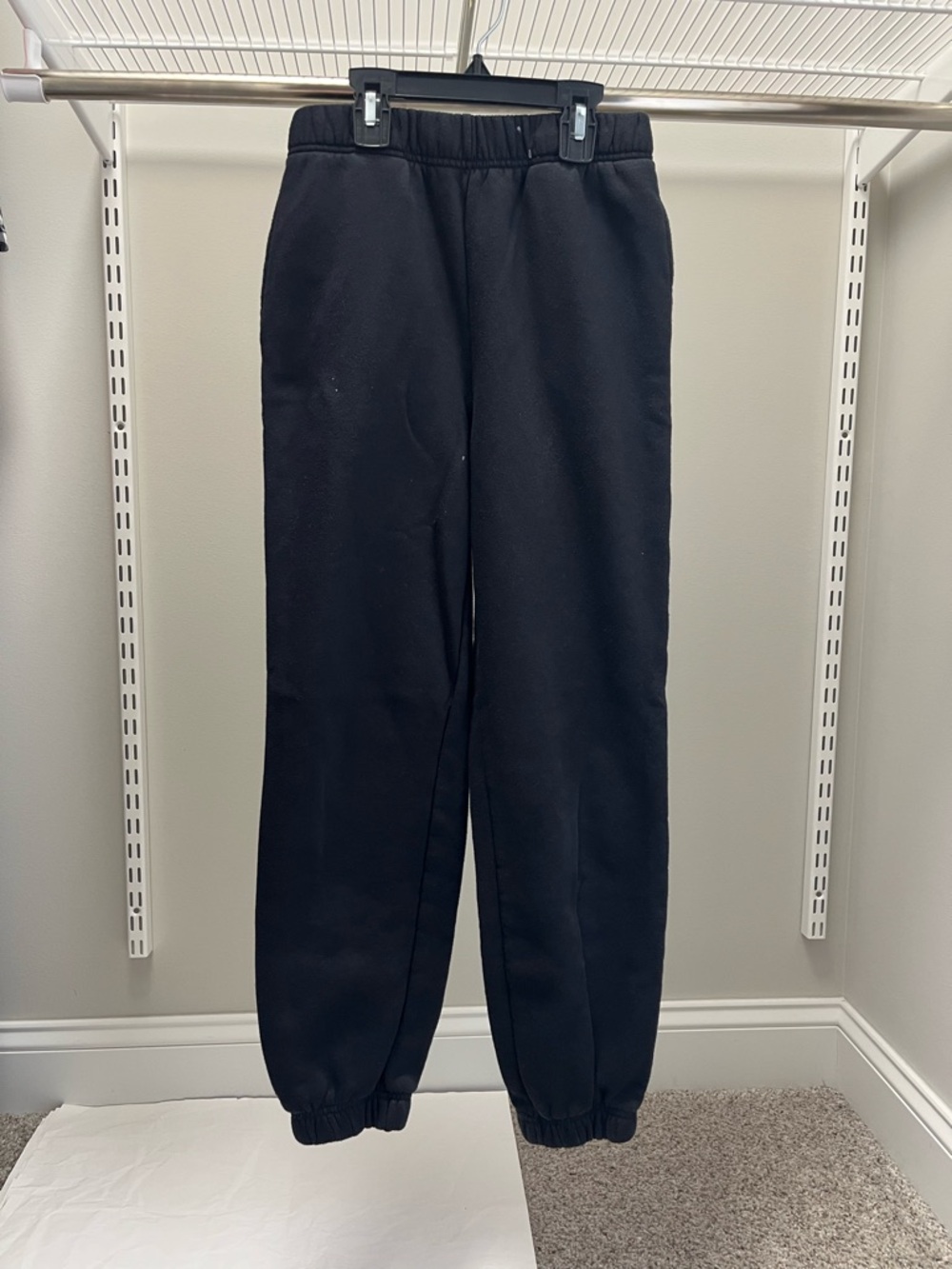Divided Black Fleece Joggers with Elastic Waist